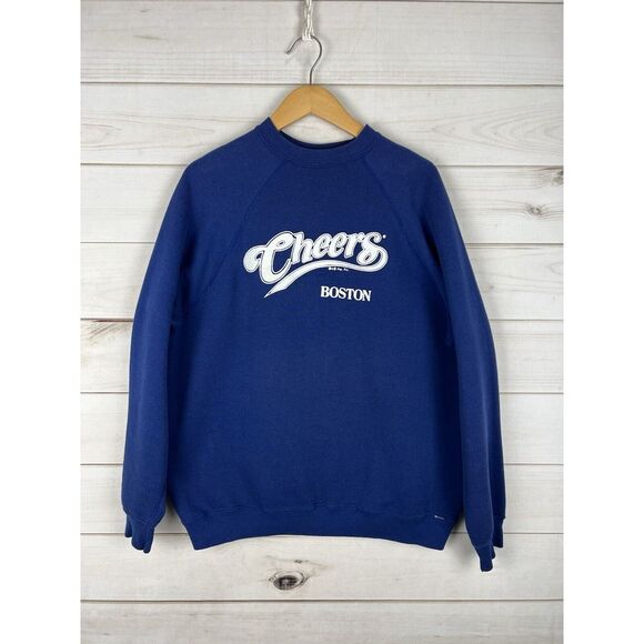 VTG Discus Athletic Sweatshirt Adult XL Blue Cheers Boston Crewneck 90s Pullover - Picture 1 of 9